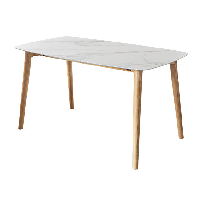 Stone Dining Site Table Simplicity Rectangle Dining Table with Wood 4 Legs Slate Without Chairs Clearhalo ' dining_table' 'Dining Tables & Seating' 'Dining Tables' 'furn' 'furn_dining_table' 'Furniture' 'furniture_dining_table' 'Kitchen & Dining Furniture' 'kitchen&dining_furn' 'kitchen' 'kitchen_dining_table' 3855472