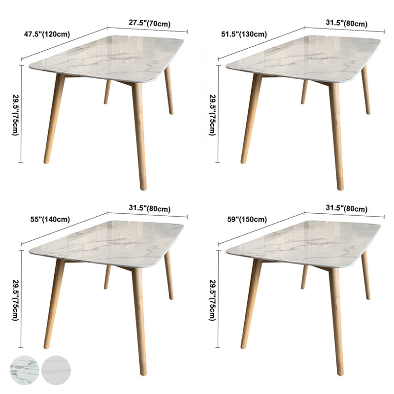 Stone Dining Site Table Simplicity Rectangle Dining Table with Wood 4 Legs Clearhalo ' dining_table' 'Dining Tables & Seating' 'Dining Tables' 'furn' 'furn_dining_table' 'Furniture' 'furniture_dining_table' 'Kitchen & Dining Furniture' 'kitchen&dining_furn' 'kitchen' 'kitchen_dining_table' 3855481