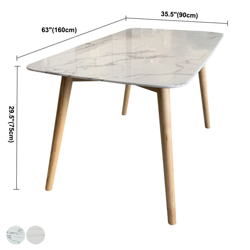 Stone Dining Site Table Simplicity Rectangle Dining Table with Wood 4 Legs Clearhalo ' dining_table' 'Dining Tables & Seating' 'Dining Tables' 'furn' 'furn_dining_table' 'Furniture' 'furniture_dining_table' 'Kitchen & Dining Furniture' 'kitchen&dining_furn' 'kitchen' 'kitchen_dining_table' 3855482