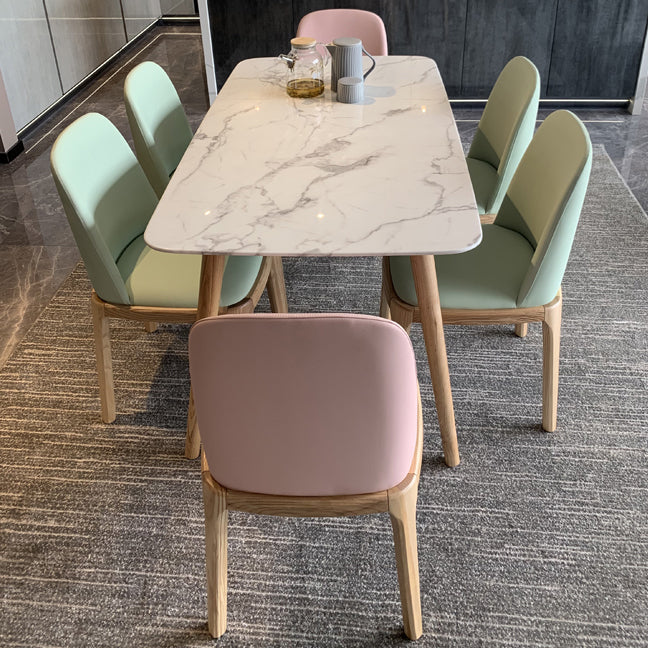 Stone Dining Site Table Simplicity Rectangle Dining Table with Wood 4 Legs Clearhalo ' dining_table' 'Dining Tables & Seating' 'Dining Tables' 'furn' 'furn_dining_table' 'Furniture' 'furniture_dining_table' 'Kitchen & Dining Furniture' 'kitchen&dining_furn' 'kitchen' 'kitchen_dining_table' 3855483