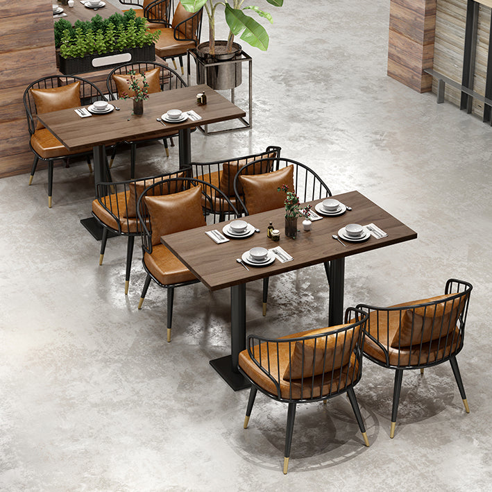 Industrial Solid Wood Dinner Room Kitchen Table Brown Top Table with Black Frame for Dining Room Clearhalo ' dining_table' 'Dining Tables & Seating' 'Dining Tables' 'furn' 'furn_dining_table' 'Furniture' 'furniture_dining_table' 'Kitchen & Dining Furniture' 'kitchen&dining_furn' 'kitchen' 'kitchen_dining_table' 3855487