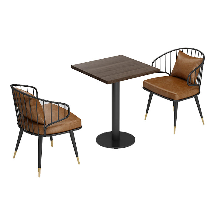 Industrial Solid Wood Dinner Room Kitchen Table Brown Top Table with Black Frame for Dining Room Clearhalo ' dining_table' 'Dining Tables & Seating' 'Dining Tables' 'furn' 'furn_dining_table' 'Furniture' 'furniture_dining_table' 'Kitchen & Dining Furniture' 'kitchen&dining_furn' 'kitchen' 'kitchen_dining_table' 3855493