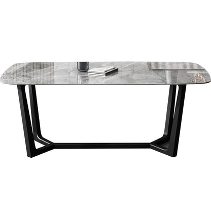 Industrial Gray Sintered Stone Top Dining Table Rectangle Shape Standard Dining Table for Kitchen Without Chairs Clearhalo ' dining_table' 'Dining Tables & Seating' 'Dining Tables' 'furn' 'furn_dining_table' 'Furniture' 'furniture_dining_table' 'Kitchen & Dining Furniture' 'kitchen&dining_furn' 'kitchen' 'kitchen_dining_table' 3855500