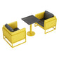 Industrial Sintered Stone Dinner Room Kitchen Table Black Top Table with Yellow Frame Clearhalo ' dining_table' 'Dining Tables & Seating' 'Dining Tables' 'furn' 'furn_dining_table' 'Furniture' 'furniture_dining_table' 'Kitchen & Dining Furniture' 'kitchen&dining_furn' 'kitchen' 'kitchen_dining_table' 3855516