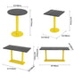 Industrial Sintered Stone Dinner Room Kitchen Table Black Top Table with Yellow Frame Clearhalo ' dining_table' 'Dining Tables & Seating' 'Dining Tables' 'furn' 'furn_dining_table' 'Furniture' 'furniture_dining_table' 'Kitchen & Dining Furniture' 'kitchen&dining_furn' 'kitchen' 'kitchen_dining_table' 3855517