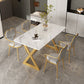 Metal Traditional Luxury Rectangular Dining Table Sintered Stone Table with Trestle Clearhalo ' dining_table' 'Dining Tables & Seating' 'Dining Tables' 'furn' 'furn_dining_table' 'Furniture' 'furniture_dining_table' 'Kitchen & Dining Furniture' 'kitchen&dining_furn' 'kitchen' 'kitchen_dining_table' 3855518