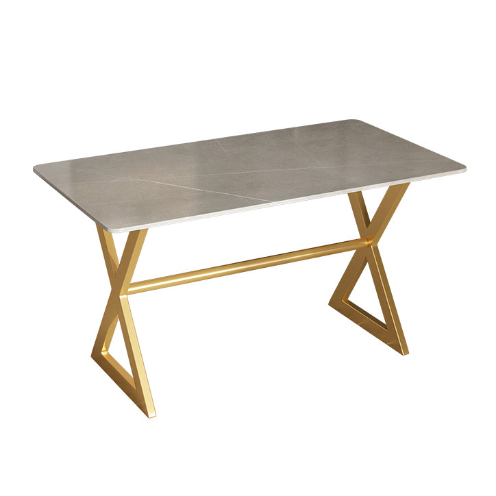 Metal Traditional Luxury Rectangular Dining Table Sintered Stone Table with Trestle Gray Without Chairs Clearhalo ' dining_table' 'Dining Tables & Seating' 'Dining Tables' 'furn' 'furn_dining_table' 'Furniture' 'furniture_dining_table' 'Kitchen & Dining Furniture' 'kitchen&dining_furn' 'kitchen' 'kitchen_dining_table' 3855519