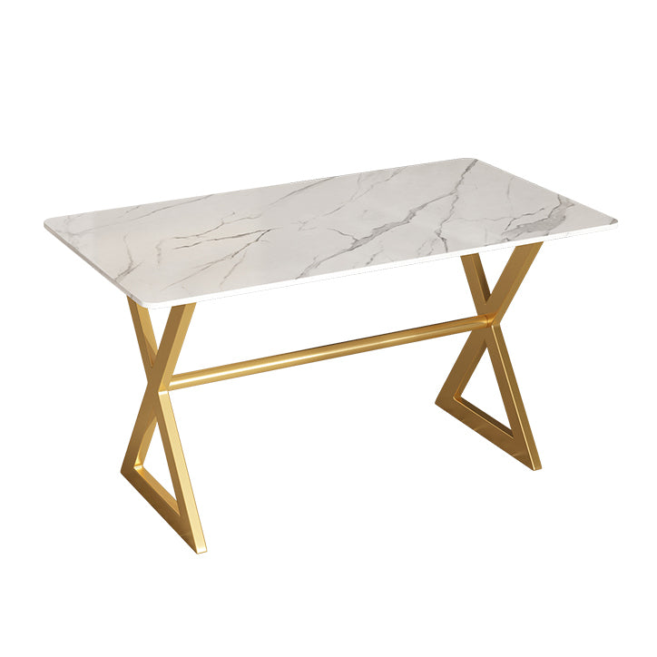 Metal Traditional Luxury Rectangular Dining Table Sintered Stone Table with Trestle White Without Chairs Clearhalo ' dining_table' 'Dining Tables & Seating' 'Dining Tables' 'furn' 'furn_dining_table' 'Furniture' 'furniture_dining_table' 'Kitchen & Dining Furniture' 'kitchen&dining_furn' 'kitchen' 'kitchen_dining_table' 3855522