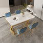Metal Traditional Luxury Rectangular Dining Table Sintered Stone Table with Trestle Clearhalo ' dining_table' 'Dining Tables & Seating' 'Dining Tables' 'furn' 'furn_dining_table' 'Furniture' 'furniture_dining_table' 'Kitchen & Dining Furniture' 'kitchen&dining_furn' 'kitchen' 'kitchen_dining_table' 3855523