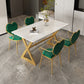 Metal Traditional Luxury Rectangular Dining Table Sintered Stone Table with Trestle Clearhalo ' dining_table' 'Dining Tables & Seating' 'Dining Tables' 'furn' 'furn_dining_table' 'Furniture' 'furniture_dining_table' 'Kitchen & Dining Furniture' 'kitchen&dining_furn' 'kitchen' 'kitchen_dining_table' 3855527
