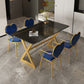 Metal Traditional Luxury Rectangular Dining Table Sintered Stone Table with Trestle Clearhalo ' dining_table' 'Dining Tables & Seating' 'Dining Tables' 'furn' 'furn_dining_table' 'Furniture' 'furniture_dining_table' 'Kitchen & Dining Furniture' 'kitchen&dining_furn' 'kitchen' 'kitchen_dining_table' 3855528