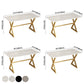 Metal Traditional Luxury Rectangular Dining Table Sintered Stone Table with Trestle Clearhalo ' dining_table' 'Dining Tables & Seating' 'Dining Tables' 'furn' 'furn_dining_table' 'Furniture' 'furniture_dining_table' 'Kitchen & Dining Furniture' 'kitchen&dining_furn' 'kitchen' 'kitchen_dining_table' 3855529