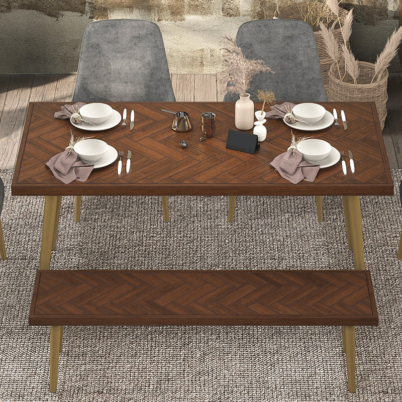 Luxury Style Solid Wood Dining Table 4 Legs Base Rectangle Table for Home Clearhalo ' dining_table' 'Dining Tables & Seating' 'Dining Tables' 'furn' 'furn_dining_table' 'Furniture' 'furniture_dining_table' 'Kitchen & Dining Furniture' 'kitchen&dining_furn' 'kitchen' 'kitchen_dining_table' 3855531