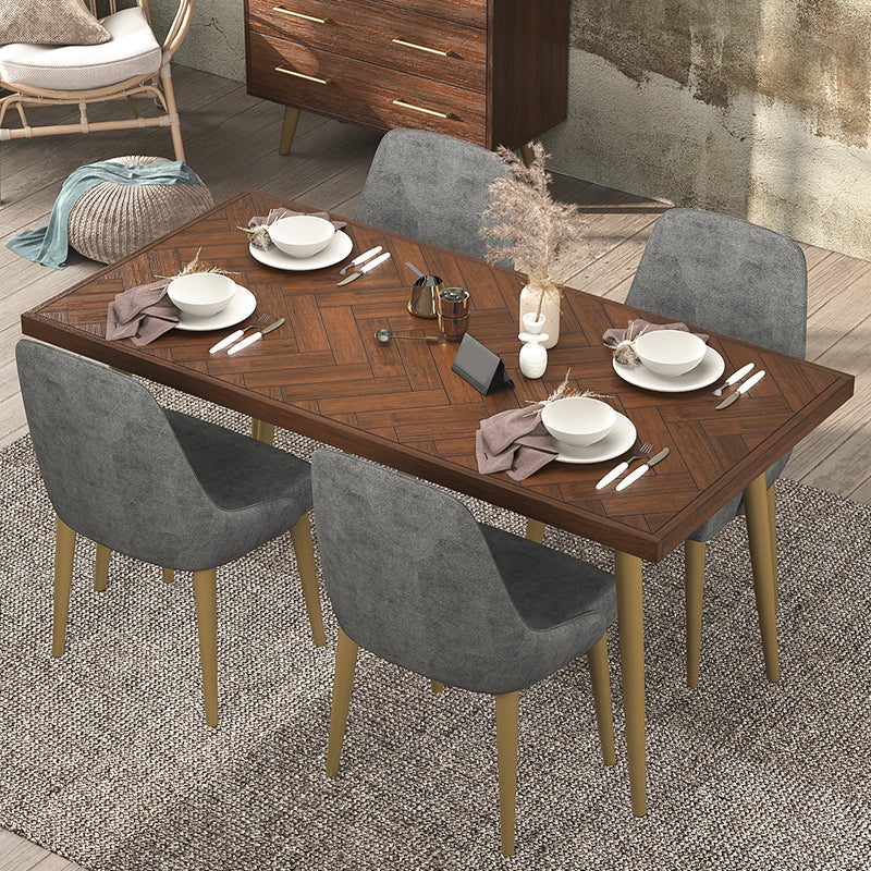 Luxury Style Solid Wood Dining Table 4 Legs Base Rectangle Table for Home Clearhalo ' dining_table' 'Dining Tables & Seating' 'Dining Tables' 'furn' 'furn_dining_table' 'Furniture' 'furniture_dining_table' 'Kitchen & Dining Furniture' 'kitchen&dining_furn' 'kitchen' 'kitchen_dining_table' 3855532