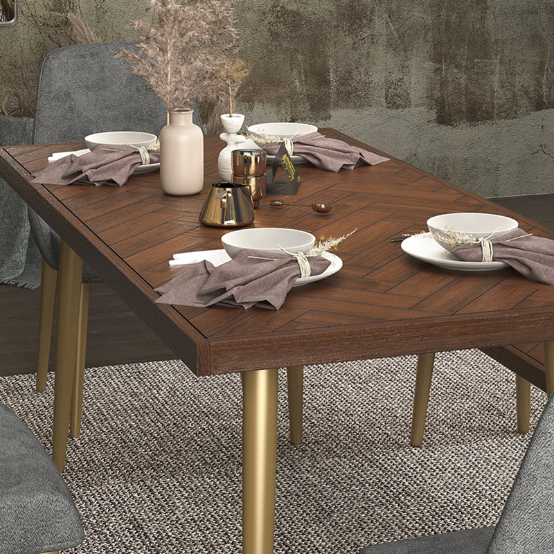 Luxury Style Solid Wood Dining Table 4 Legs Base Rectangle Table for Home Clearhalo ' dining_table' 'Dining Tables & Seating' 'Dining Tables' 'furn' 'furn_dining_table' 'Furniture' 'furniture_dining_table' 'Kitchen & Dining Furniture' 'kitchen&dining_furn' 'kitchen' 'kitchen_dining_table' 3855534