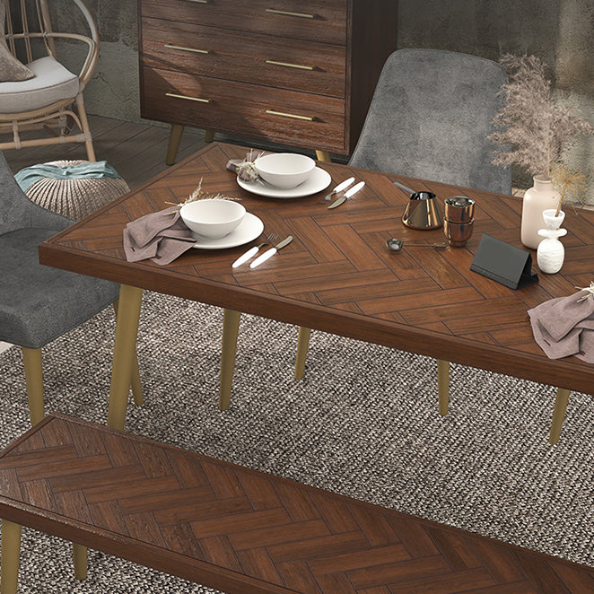 Luxury Style Solid Wood Dining Table 4 Legs Base Rectangle Table for Home Clearhalo ' dining_table' 'Dining Tables & Seating' 'Dining Tables' 'furn' 'furn_dining_table' 'Furniture' 'furniture_dining_table' 'Kitchen & Dining Furniture' 'kitchen&dining_furn' 'kitchen' 'kitchen_dining_table' 3855536