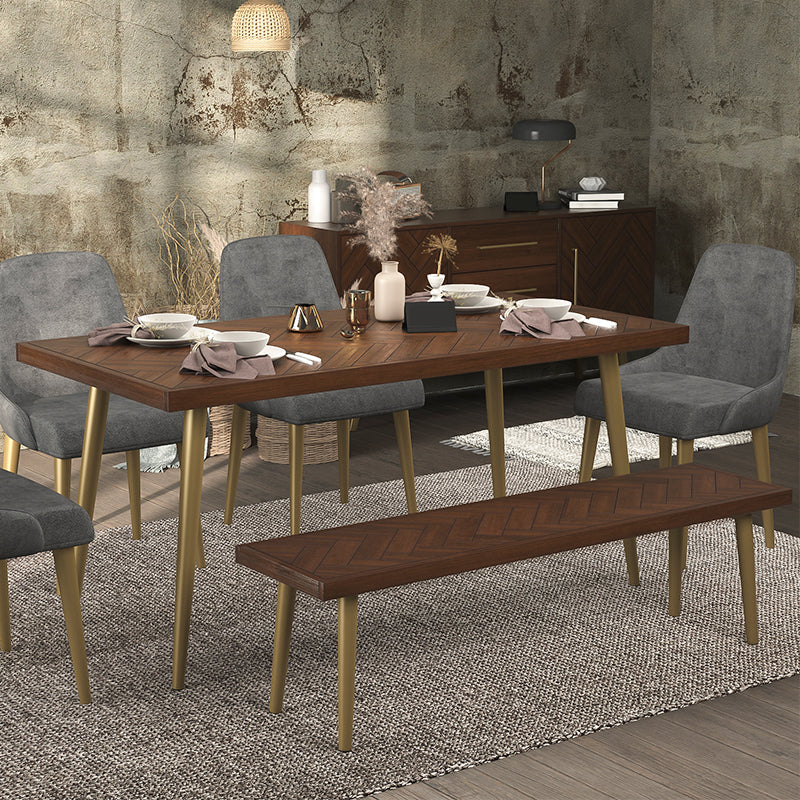 Luxury Style Solid Wood Dining Table 4 Legs Base Rectangle Table for Home Clearhalo ' dining_table' 'Dining Tables & Seating' 'Dining Tables' 'furn' 'furn_dining_table' 'Furniture' 'furniture_dining_table' 'Kitchen & Dining Furniture' 'kitchen&dining_furn' 'kitchen' 'kitchen_dining_table' 3855541
