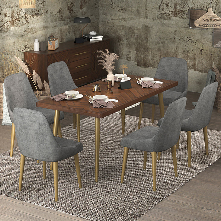 Luxury Style Solid Wood Dining Table 4 Legs Base Rectangle Table for Home Clearhalo ' dining_table' 'Dining Tables & Seating' 'Dining Tables' 'furn' 'furn_dining_table' 'Furniture' 'furniture_dining_table' 'Kitchen & Dining Furniture' 'kitchen&dining_furn' 'kitchen' 'kitchen_dining_table' 3855543