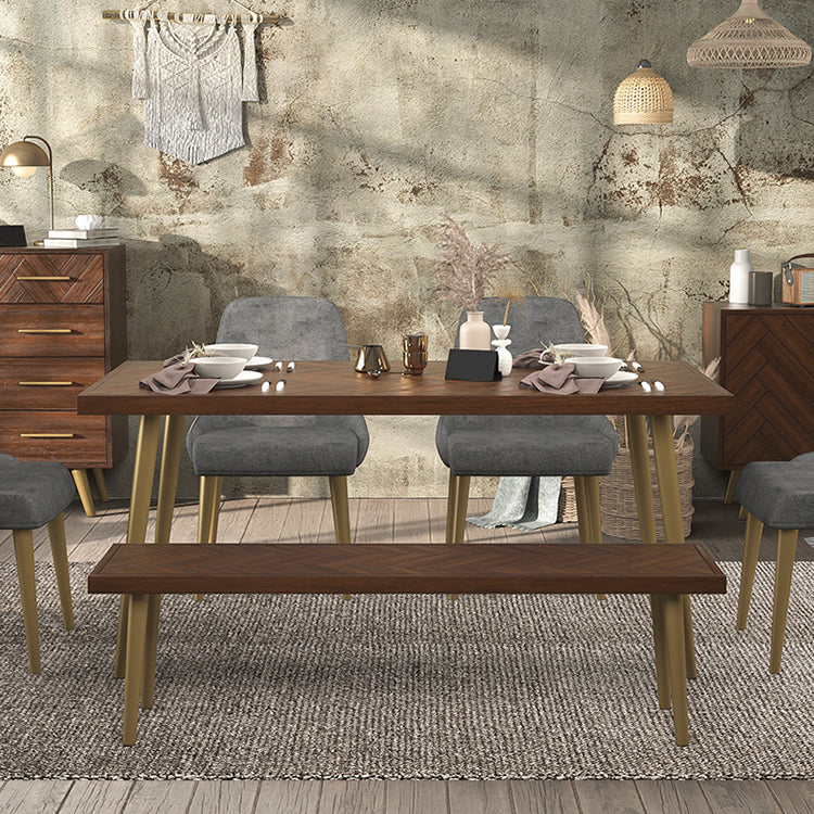 Luxury Style Solid Wood Dining Table 4 Legs Base Rectangle Table for Home Clearhalo ' dining_table' 'Dining Tables & Seating' 'Dining Tables' 'furn' 'furn_dining_table' 'Furniture' 'furniture_dining_table' 'Kitchen & Dining Furniture' 'kitchen&dining_furn' 'kitchen' 'kitchen_dining_table' 3855544