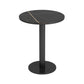 Industrial Sintered Stone Dinner Room Kitchen Table Black Top Table with Black Frame Round 23.6"L x 23.6"W x 29.5"H Without Chairs Clearhalo ' dining_table' 'Dining Tables & Seating' 'Dining Tables' 'furn' 'furn_dining_table' 'Furniture' 'furniture_dining_table' 'Kitchen & Dining Furniture' 'kitchen&dining_furn' 'kitchen' 'kitchen_dining_table' 3855546