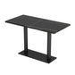 Industrial Sintered Stone Dinner Room Kitchen Table Black Top Table with Black Frame Rectangle 47.2"L x 23.6"W x 29.5"H Without Chairs Clearhalo ' dining_table' 'Dining Tables & Seating' 'Dining Tables' 'furn' 'furn_dining_table' 'Furniture' 'furniture_dining_table' 'Kitchen & Dining Furniture' 'kitchen&dining_furn' 'kitchen' 'kitchen_dining_table' 3855549