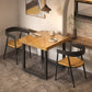 Square Solid Wood Kitchen Table Industrial Dining Table with Metal Double Pedestal Base Clearhalo ' dining_table' 'Dining Tables & Seating' 'Dining Tables' 'furn' 'furn_dining_table' 'Furniture' 'furniture_dining_table' 'Kitchen & Dining Furniture' 'kitchen&dining_furn' 'kitchen' 'kitchen_dining_table' 3855556