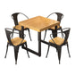 Square Solid Wood Kitchen Table Industrial Dining Table with Metal Double Pedestal Base Clearhalo ' dining_table' 'Dining Tables & Seating' 'Dining Tables' 'furn' 'furn_dining_table' 'Furniture' 'furniture_dining_table' 'Kitchen & Dining Furniture' 'kitchen&dining_furn' 'kitchen' 'kitchen_dining_table' 3855566