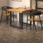 Square Solid Wood Kitchen Table Industrial Dining Table with Metal Double Pedestal Base Clearhalo ' dining_table' 'Dining Tables & Seating' 'Dining Tables' 'furn' 'furn_dining_table' 'Furniture' 'furniture_dining_table' 'Kitchen & Dining Furniture' 'kitchen&dining_furn' 'kitchen' 'kitchen_dining_table' 3855567