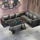 Industrial Style Dining Room Table Black Metal Base Table for Home Kitchen Dinner Clearhalo ' dining_table' 'Dining Tables & Seating' 'Dining Tables' 'furn' 'furn_dining_table' 'Furniture' 'furniture_dining_table' 'Kitchen & Dining Furniture' 'kitchen&dining_furn' 'kitchen' 'kitchen_dining_table' 3855572