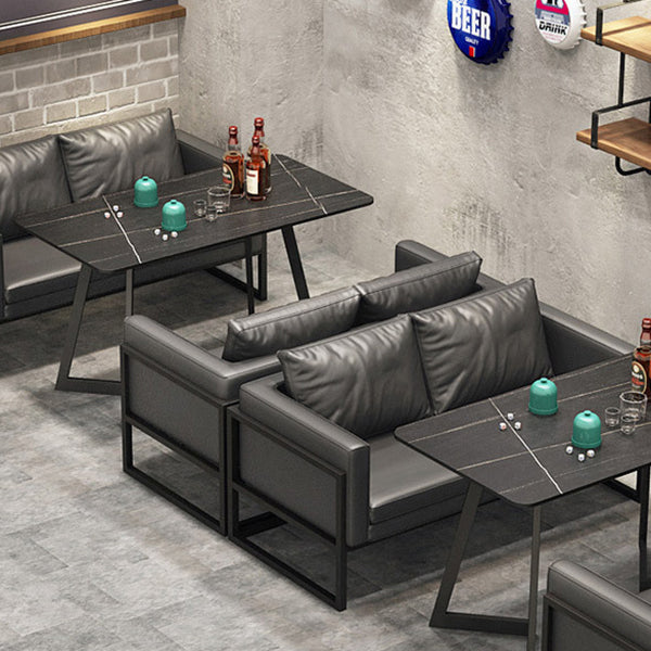 Industrial Style Dining Room Table Black Metal Base Table for Home Kitchen Dinner Clearhalo ' dining_table' 'Dining Tables & Seating' 'Dining Tables' 'furn' 'furn_dining_table' 'Furniture' 'furniture_dining_table' 'Kitchen & Dining Furniture' 'kitchen&dining_furn' 'kitchen' 'kitchen_dining_table' 3855586