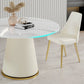Round Pedestal Luxury Dining Table White Fixed Table with Sintered Stone Clearhalo ' dining_table' 'Dining Tables & Seating' 'Dining Tables' 'furn' 'furn_dining_table' 'Furniture' 'furniture_dining_table' 'Kitchen & Dining Furniture' 'kitchen&dining_furn' 'kitchen' 'kitchen_dining_table' 3855590