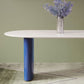 Modern White & Blue Sintered Stone Dining Table Oval Shape Dining Table with Double Pedestal Bases Clearhalo ' dining_table' 'Dining Tables & Seating' 'Dining Tables' 'furn' 'furn_dining_table' 'Furniture' 'furniture_dining_table' 'Kitchen & Dining Furniture' 'kitchen&dining_furn' 'kitchen' 'kitchen_dining_table' 3855601