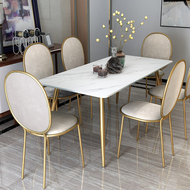 Metal Traditional Luxury Rectangle Indoor Table Sintered Stone Table with Legs Clearhalo ' dining_table' 'Dining Tables & Seating' 'Dining Tables' 'furn' 'furn_dining_table' 'Furniture' 'furniture_dining_table' 'Kitchen & Dining Furniture' 'kitchen&dining_furn' 'kitchen' 'kitchen_dining_table' 3855611