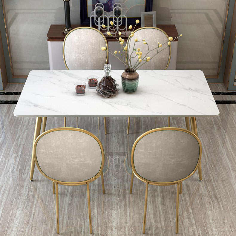 Metal Traditional Luxury Rectangle Indoor Table Sintered Stone Table with Legs Clearhalo ' dining_table' 'Dining Tables & Seating' 'Dining Tables' 'furn' 'furn_dining_table' 'Furniture' 'furniture_dining_table' 'Kitchen & Dining Furniture' 'kitchen&dining_furn' 'kitchen' 'kitchen_dining_table' 3855612