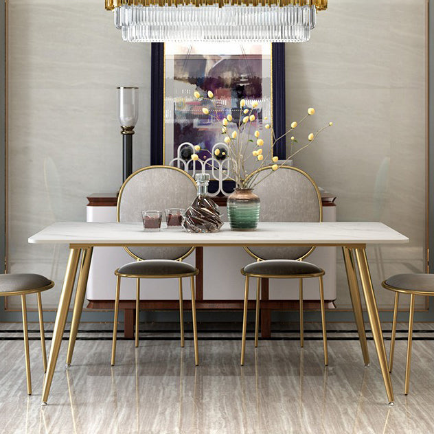 Metal Traditional Luxury Rectangle Indoor Table Sintered Stone Table with Legs Clearhalo ' dining_table' 'Dining Tables & Seating' 'Dining Tables' 'furn' 'furn_dining_table' 'Furniture' 'furniture_dining_table' 'Kitchen & Dining Furniture' 'kitchen&dining_furn' 'kitchen' 'kitchen_dining_table' 3855613