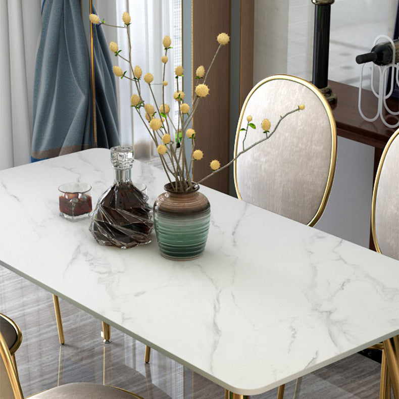 Metal Traditional Luxury Rectangle Indoor Table Sintered Stone Table with Legs Clearhalo ' dining_table' 'Dining Tables & Seating' 'Dining Tables' 'furn' 'furn_dining_table' 'Furniture' 'furniture_dining_table' 'Kitchen & Dining Furniture' 'kitchen&dining_furn' 'kitchen' 'kitchen_dining_table' 3855617