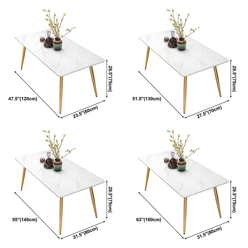 Metal Traditional Luxury Rectangle Indoor Table Sintered Stone Table with Legs Clearhalo ' dining_table' 'Dining Tables & Seating' 'Dining Tables' 'furn' 'furn_dining_table' 'Furniture' 'furniture_dining_table' 'Kitchen & Dining Furniture' 'kitchen&dining_furn' 'kitchen' 'kitchen_dining_table' 3855619