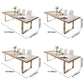 Rectangle Double Pedestal Glam Dining Table Wood Color Fixed Table of Solid Wood Clearhalo ' dining_table' 'Dining Tables & Seating' 'Dining Tables' 'furn' 'furn_dining_table' 'Furniture' 'furniture_dining_table' 'Kitchen & Dining Furniture' 'kitchen&dining_furn' 'kitchen' 'kitchen_dining_table' 3855626