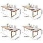Rectangle Double Pedestal Glam Dining Table Wood Color Fixed Table of Solid Wood Clearhalo ' dining_table' 'Dining Tables & Seating' 'Dining Tables' 'furn' 'furn_dining_table' 'Furniture' 'furniture_dining_table' 'Kitchen & Dining Furniture' 'kitchen&dining_furn' 'kitchen' 'kitchen_dining_table' 3855627