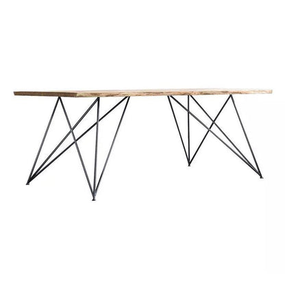 Rectangle Glam Style Dining Table Wood Color Fixed Table with Solid Wood Black Without Chairs Clearhalo ' dining_table' 'Dining Tables & Seating' 'Dining Tables' 'furn' 'furn_dining_table' 'Furniture' 'furniture_dining_table' 'Kitchen & Dining Furniture' 'kitchen&dining_furn' 'kitchen' 'kitchen_dining_table' 3855643