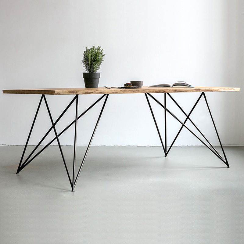 Rectangle Glam Style Dining Table Wood Color Fixed Table with Solid Wood Clearhalo ' dining_table' 'Dining Tables & Seating' 'Dining Tables' 'furn' 'furn_dining_table' 'Furniture' 'furniture_dining_table' 'Kitchen & Dining Furniture' 'kitchen&dining_furn' 'kitchen' 'kitchen_dining_table' 3855645
