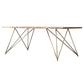 Rectangle Glam Style Dining Table Wood Color Fixed Table with Solid Wood Gold Without Chairs Clearhalo ' dining_table' 'Dining Tables & Seating' 'Dining Tables' 'furn' 'furn_dining_table' 'Furniture' 'furniture_dining_table' 'Kitchen & Dining Furniture' 'kitchen&dining_furn' 'kitchen' 'kitchen_dining_table' 3855647