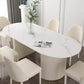 Traditional Luxury Oval Dining Table Sintered Stone Table with White Double Pedestal for Dining Room Clearhalo ' dining_table' 'Dining Tables & Seating' 'Dining Tables' 'furn' 'furn_dining_table' 'Furniture' 'furniture_dining_table' 'Kitchen & Dining Furniture' 'kitchen&dining_furn' 'kitchen' 'kitchen_dining_table' 3855659
