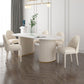 Traditional Luxury Oval Dining Table Sintered Stone Table with White Double Pedestal for Dining Room Clearhalo ' dining_table' 'Dining Tables & Seating' 'Dining Tables' 'furn' 'furn_dining_table' 'Furniture' 'furniture_dining_table' 'Kitchen & Dining Furniture' 'kitchen&dining_furn' 'kitchen' 'kitchen_dining_table' 3855667