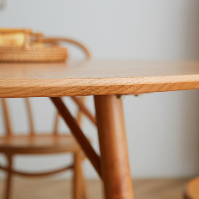 Solid Wood 4-foot Dinette Table Contemporary Dining Table Round for Home Clearhalo ' dining_table' 'Dining Tables & Seating' 'Dining Tables' 'furn' 'furn_dining_table' 'Furniture' 'furniture_dining_table' 'Kitchen & Dining Furniture' 'kitchen&dining_furn' 'kitchen' 'kitchen_dining_table' 3855676