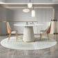 Traditional Luxury Round Dining Table Sintered Stone Table with White Pedestal Base Clearhalo ' dining_table' 'Dining Tables & Seating' 'Dining Tables' 'furn' 'furn_dining_table' 'Furniture' 'furniture_dining_table' 'Kitchen & Dining Furniture' 'kitchen&dining_furn' 'kitchen' 'kitchen_dining_table' 3855682