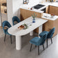 Solid Wood Legs Contemporary Free Form Dining Table Sintered Stone Dining Table for Kitchen Clearhalo ' dining_table' 'Dining Tables & Seating' 'Dining Tables' 'furn' 'furn_dining_table' 'Furniture' 'furniture_dining_table' 'Kitchen & Dining Furniture' 'kitchen&dining_furn' 'kitchen' 'kitchen_dining_table' 3855701