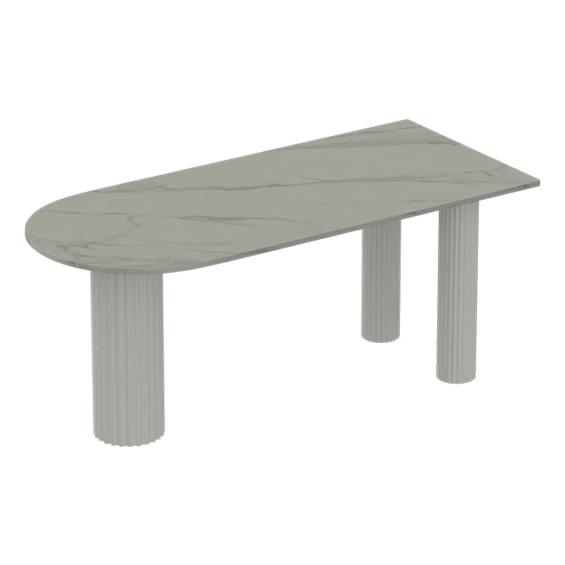 Solid Wood Legs Contemporary Free Form Dining Table Sintered Stone Dining Table for Kitchen Free Form White Clearhalo ' dining_table' 'Dining Tables & Seating' 'Dining Tables' 'furn' 'furn_dining_table' 'Furniture' 'furniture_dining_table' 'Kitchen & Dining Furniture' 'kitchen&dining_furn' 'kitchen' 'kitchen_dining_table' 3855702