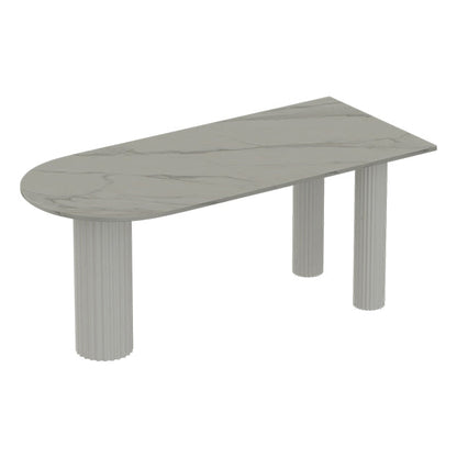 Solid Wood Legs Contemporary Free Form Dining Table Sintered Stone Dining Table for Kitchen Free Form White Clearhalo ' dining_table' 'Dining Tables & Seating' 'Dining Tables' 'furn' 'furn_dining_table' 'Furniture' 'furniture_dining_table' 'Kitchen & Dining Furniture' 'kitchen&dining_furn' 'kitchen' 'kitchen_dining_table' 3855702