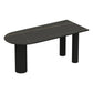 Solid Wood Legs Contemporary Free Form Dining Table Sintered Stone Dining Table for Kitchen Free Form Black Clearhalo ' dining_table' 'Dining Tables & Seating' 'Dining Tables' 'furn' 'furn_dining_table' 'Furniture' 'furniture_dining_table' 'Kitchen & Dining Furniture' 'kitchen&dining_furn' 'kitchen' 'kitchen_dining_table' 3855703
